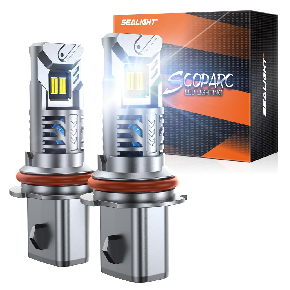 SEALIGHT 9007/HB5 front view showing plug-and-play fit and immediate upgrade benefit