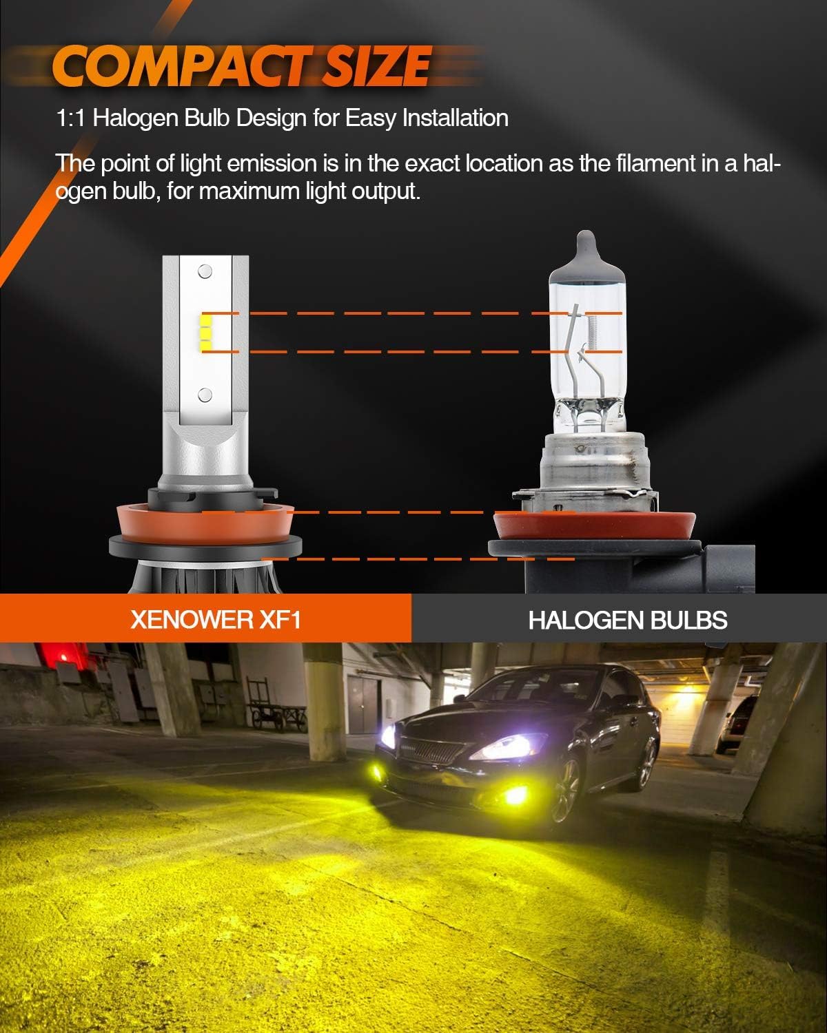 SEALIGHT yellow beam cutting through fog to show improved road visibility