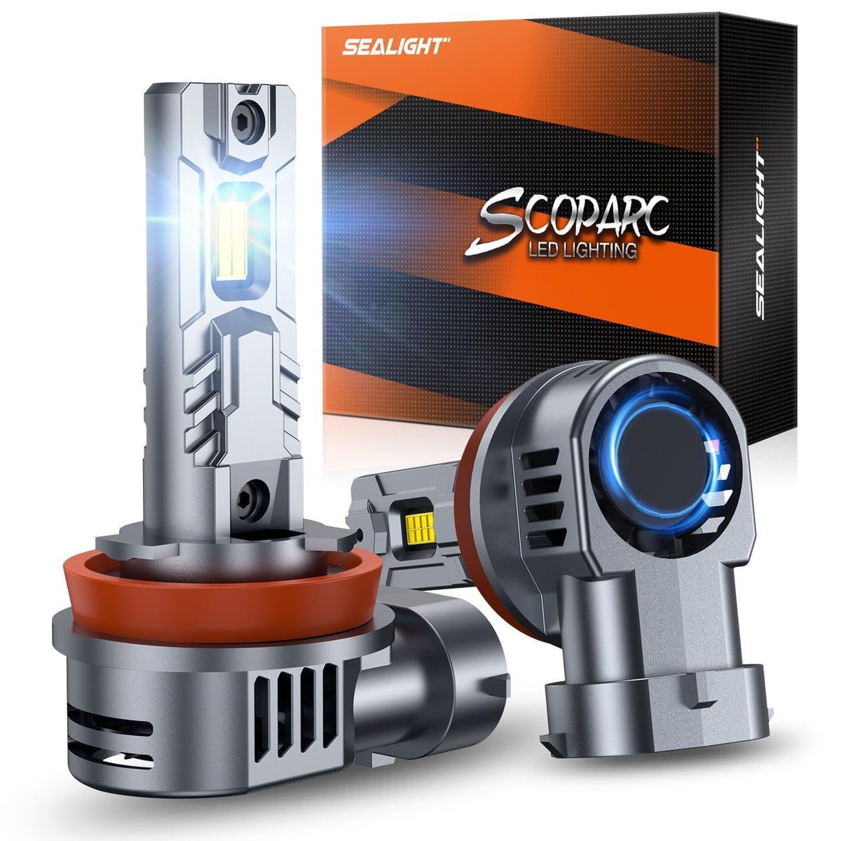SEALIGHT front view of 2-pack bulbs showing compact plug-and-play design and bright output