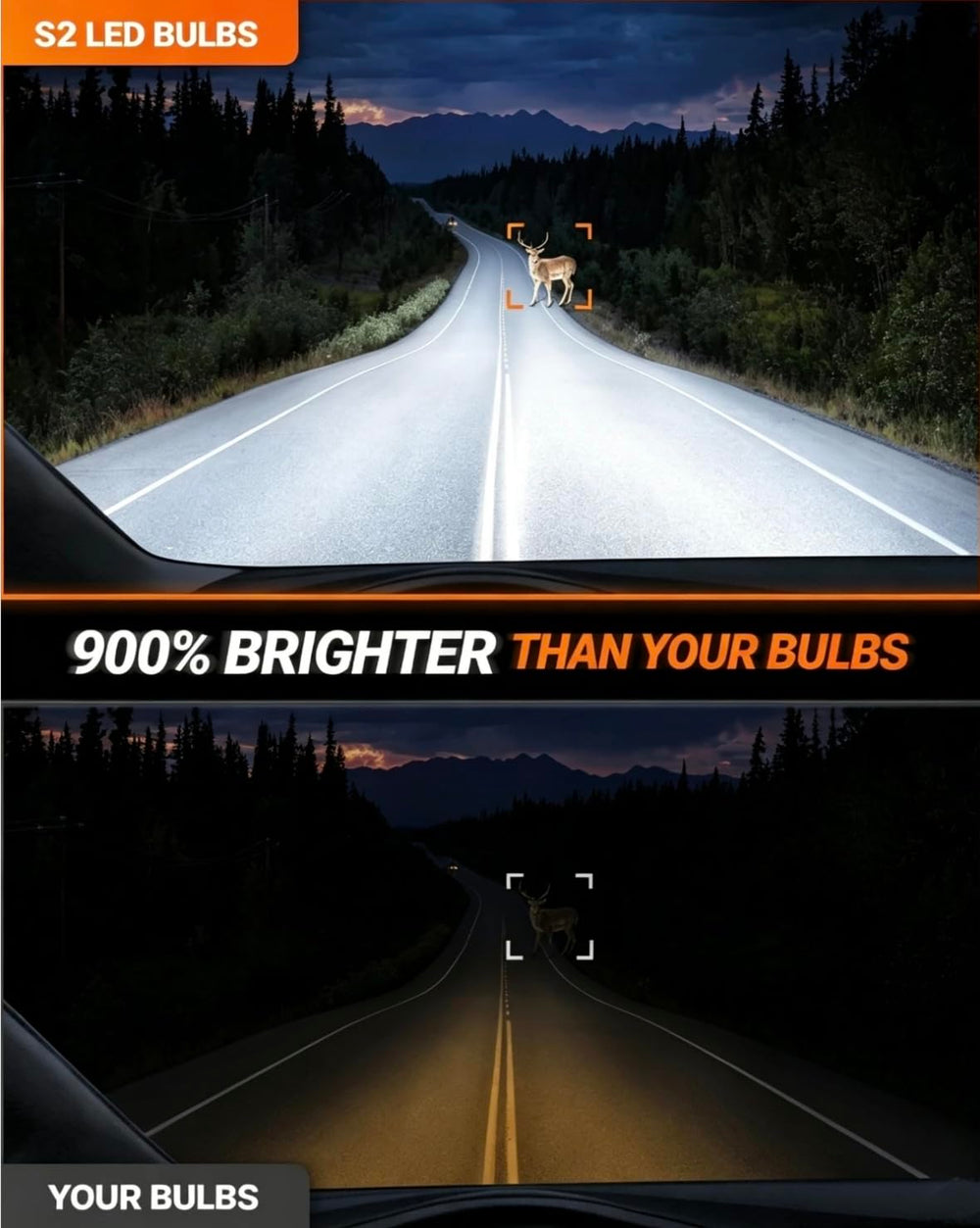 SEALIGHT H7 bulb installed in fog housing improving visibility