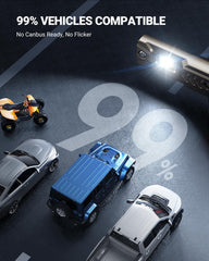 SEALIGHT installed on vehicle at night showing brighter road illumination and safety benefit
