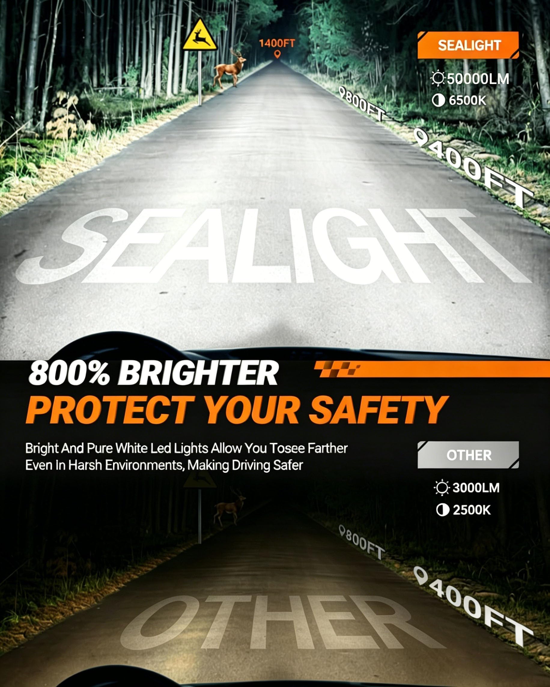 SEALIGHT close-up of LED array highlighting bright 6500K output