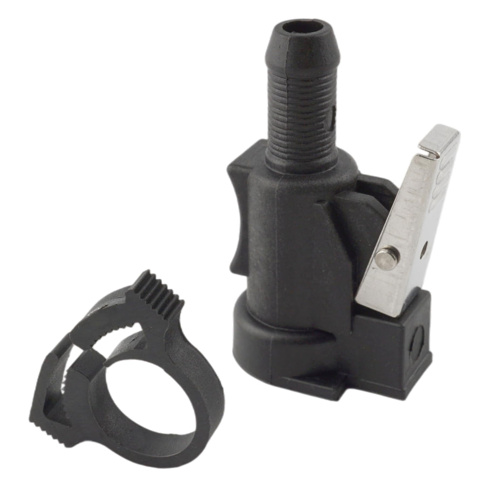 SeaSierra connector next to ruler showing 3/8 inch size for correct hose compatibility