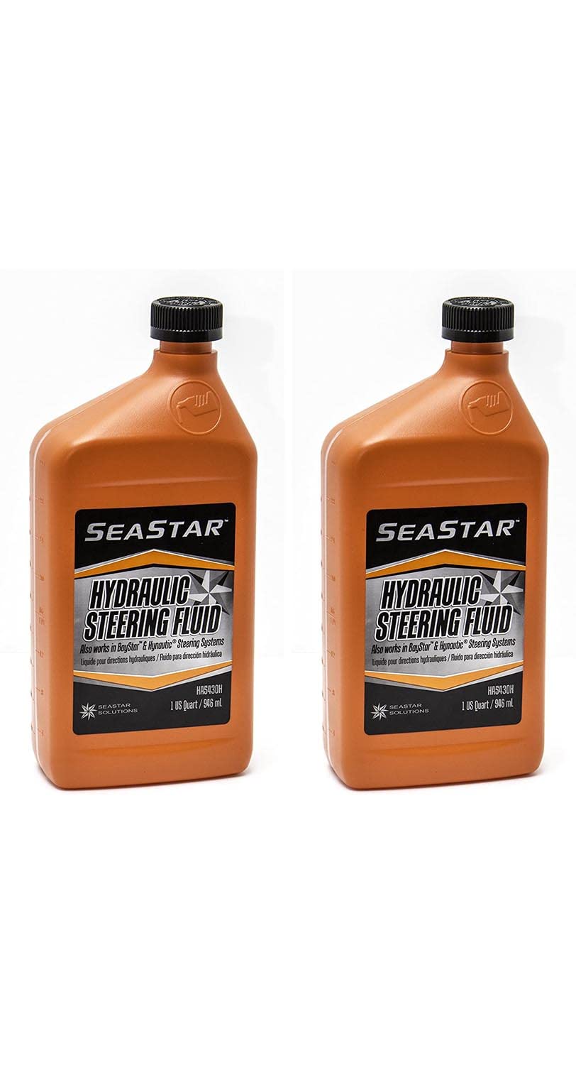 SeaStar steering fluid bottle front label showing product and corrosion protection