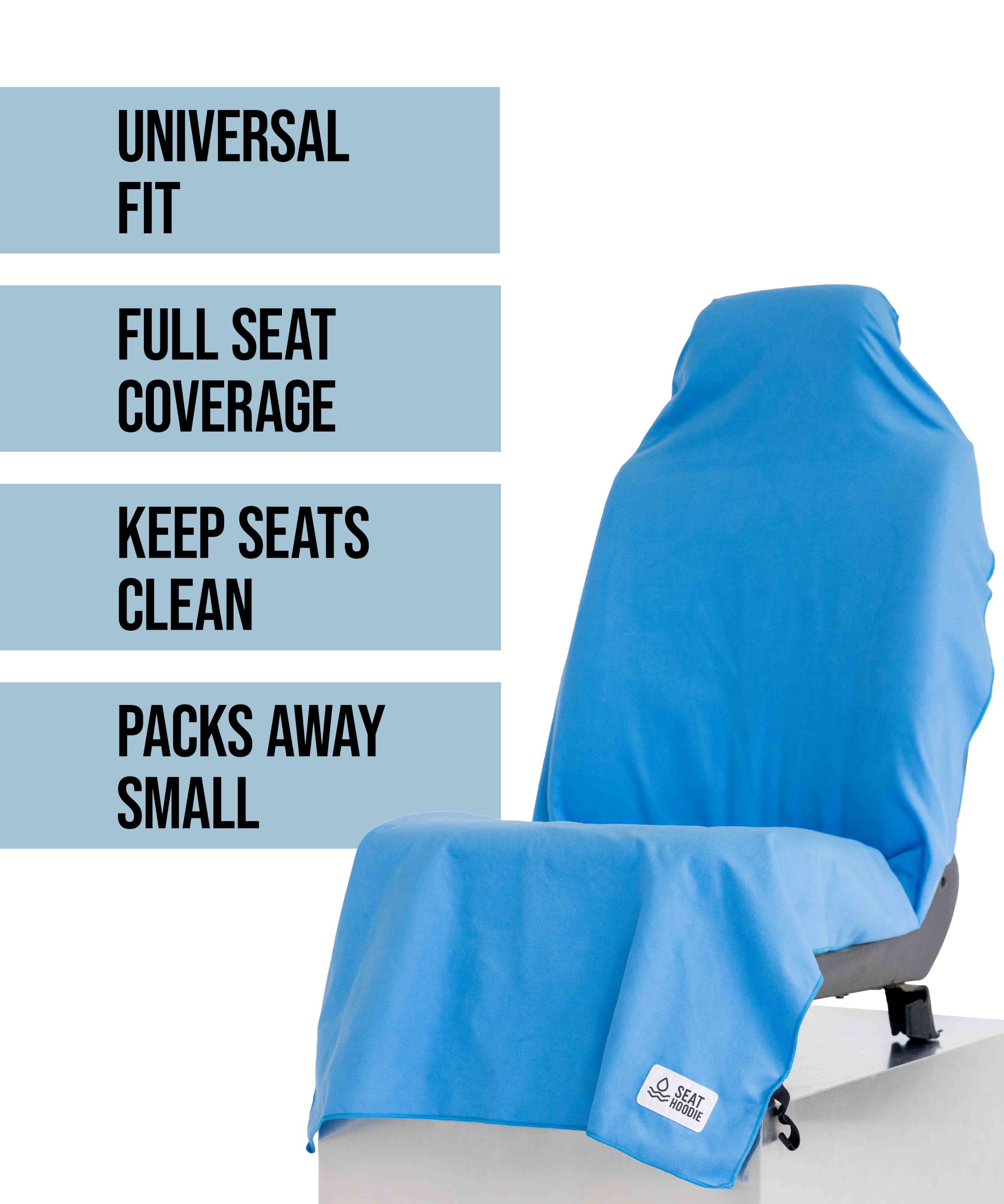 Seat Hoodie folded in included carry case for easy transport