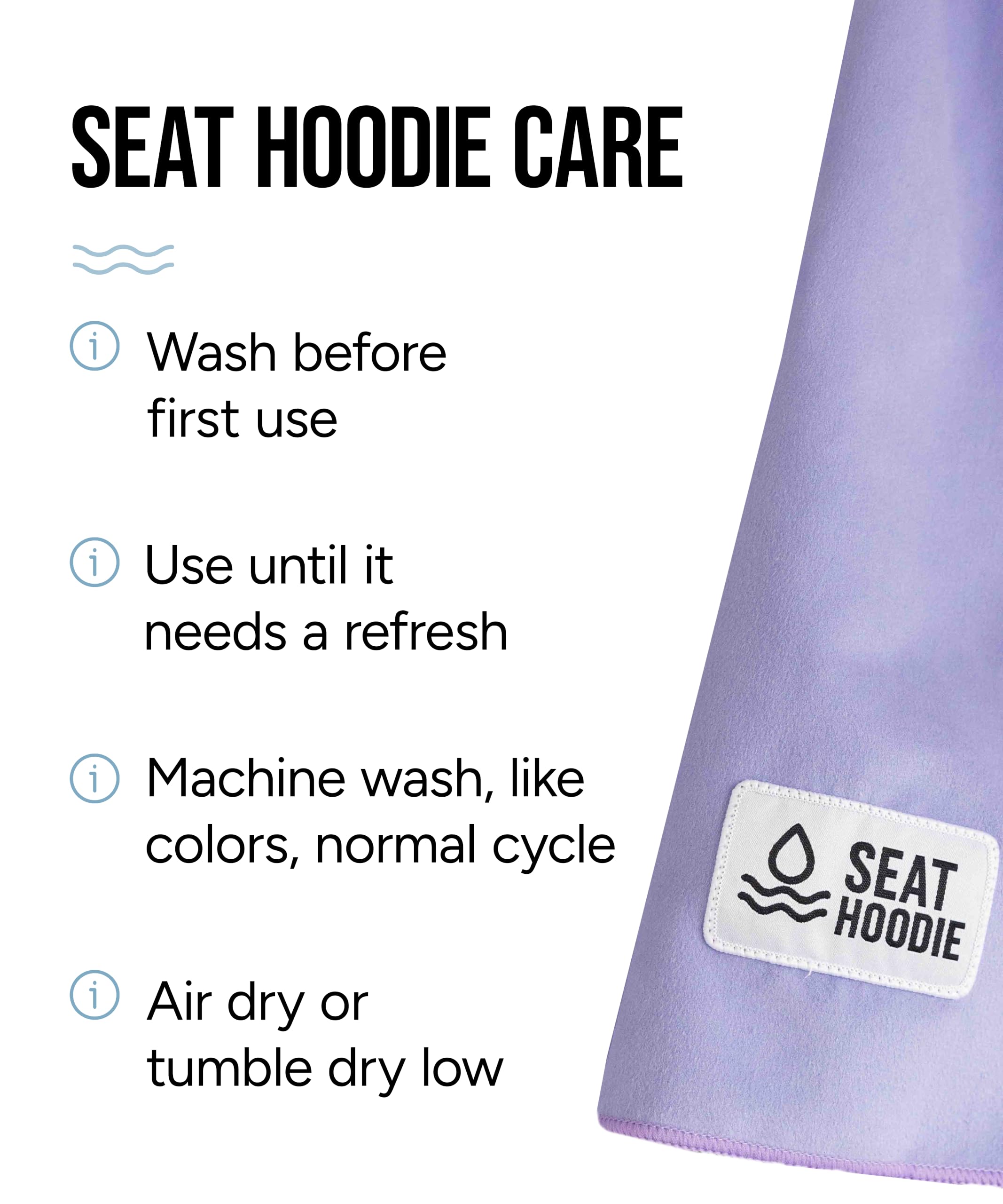Seat Hoodie fabric tag showing 80% polyester 20% polyamide blend durability