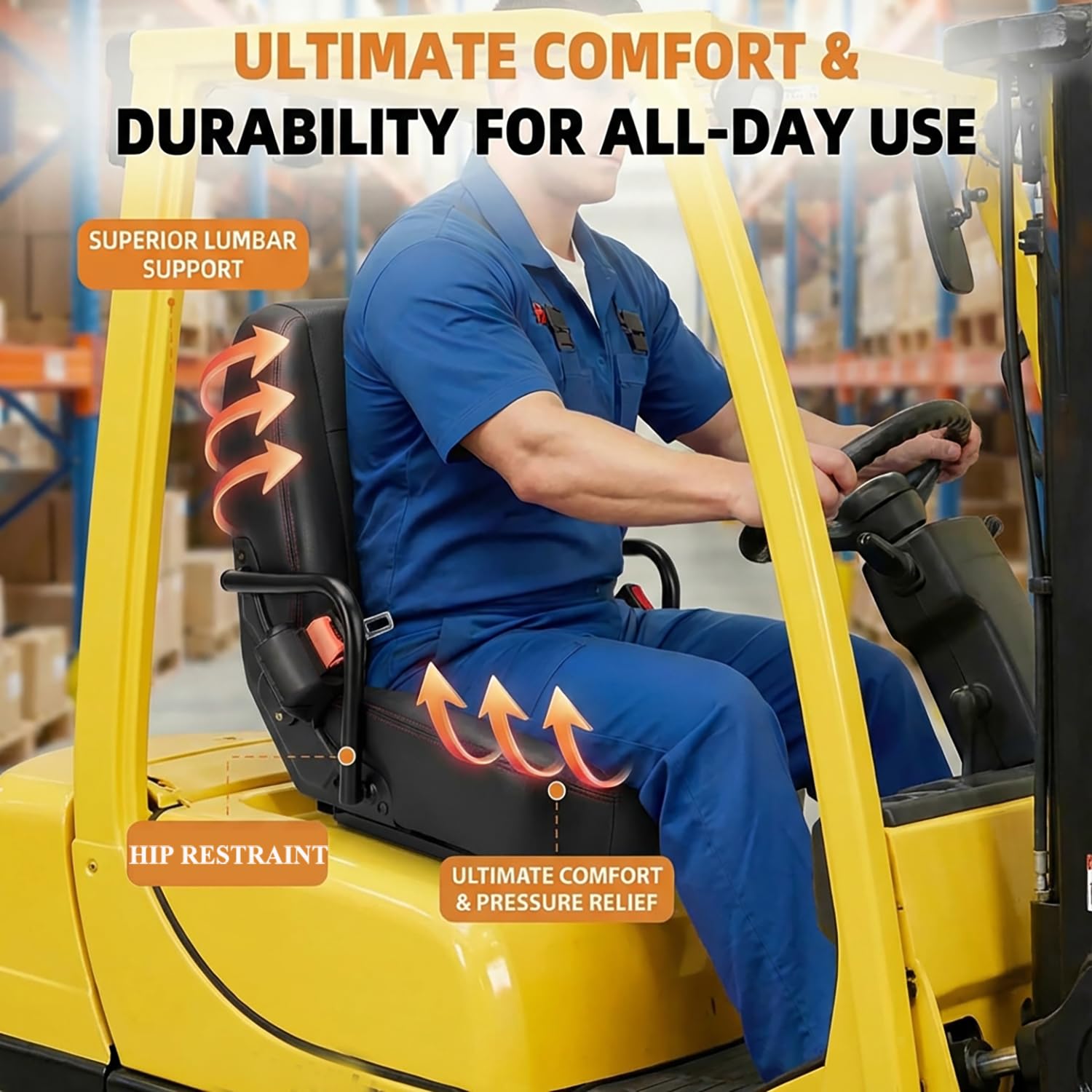 SEATIN side profile with safety belt emphasizing operator protection