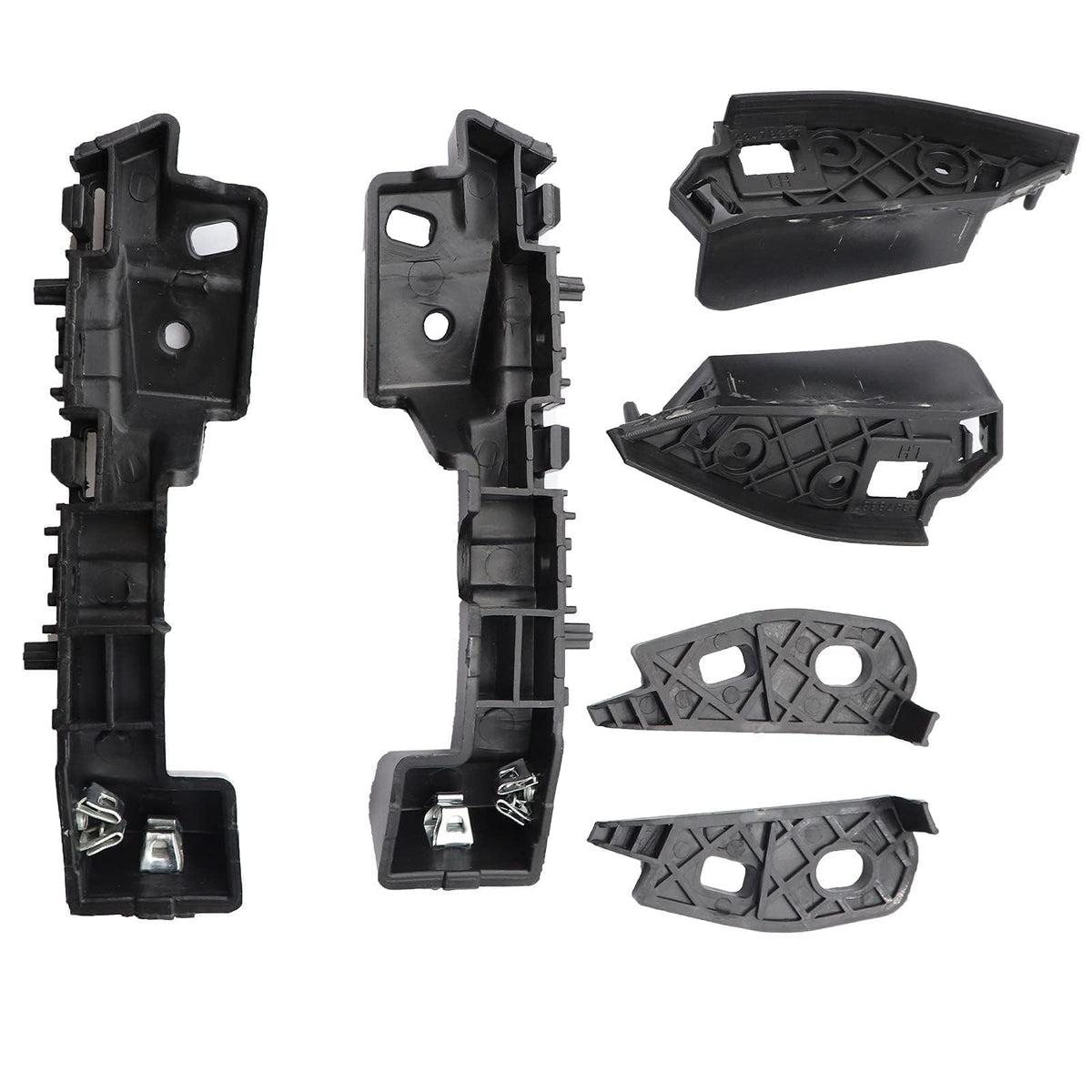 SecosAutoparts front bumper brackets packaging showing kit completeness and fast replacement benefit