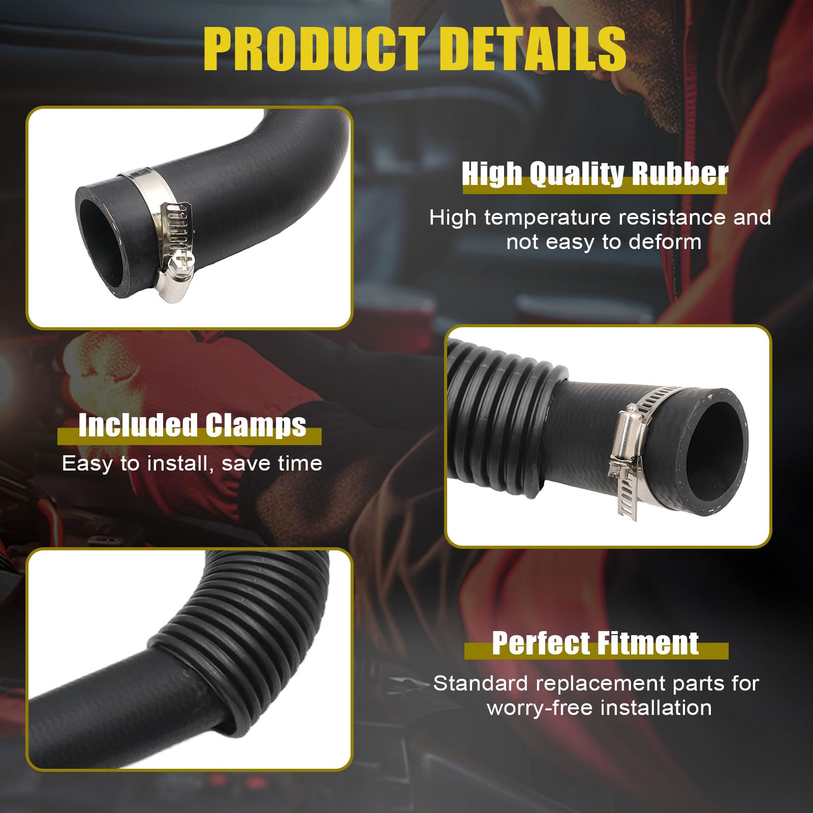 SecosAutoparts upper hose end connector close-up showing precise fit