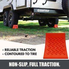 SECURITYMAN chock positioned under trailer wheel preventing unwanted rolling