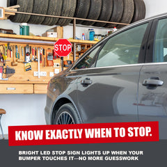 SECURITYMAN LED stop sign close-up highlighting bright visibility benefit