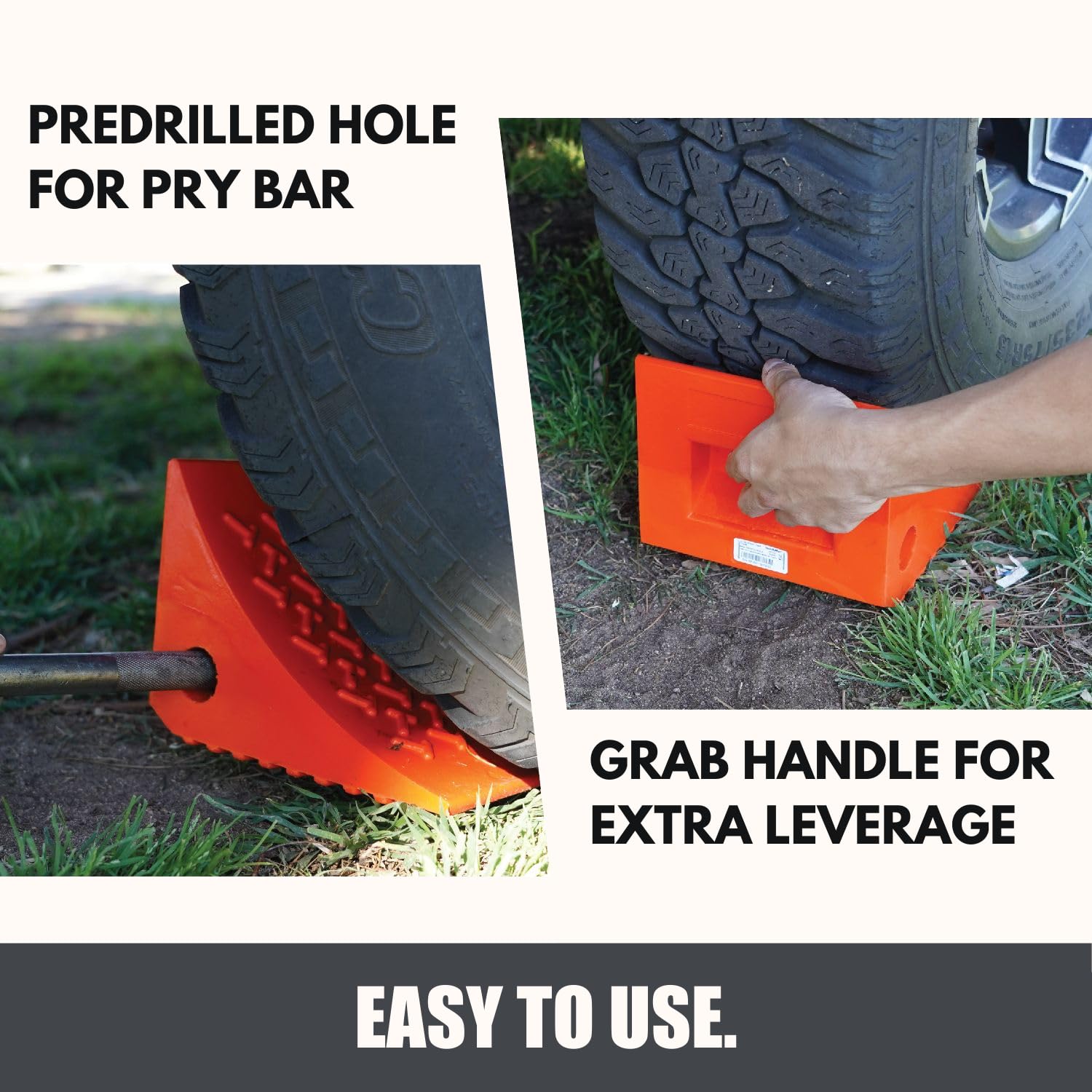 SECURITYMAN chock beside ruler illustrating compact size for easy storage