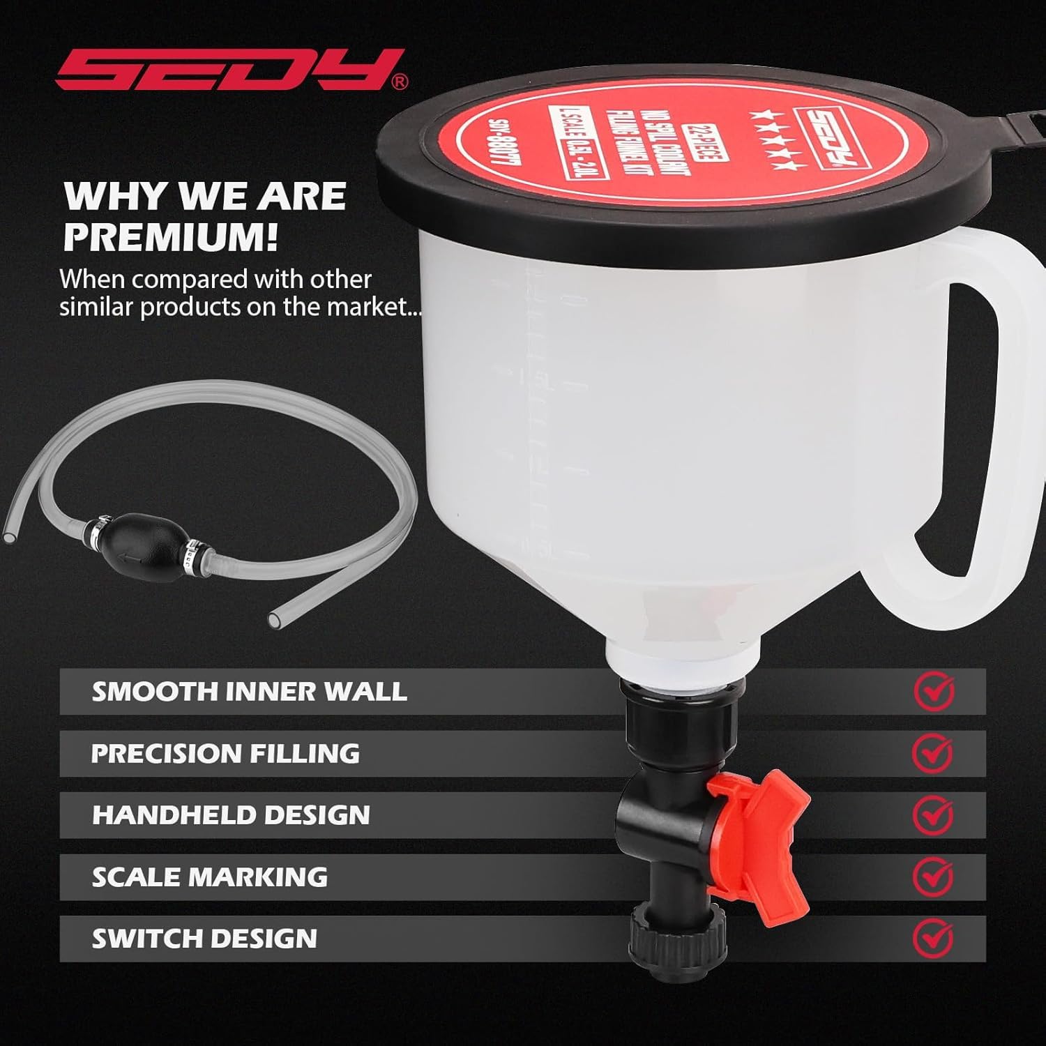 SEDY 45° elbow fitted in engine bay enabling access to recessed filler necks