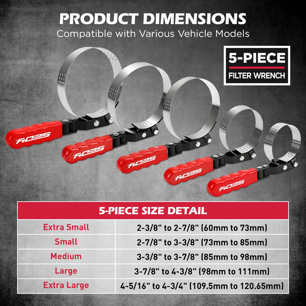 SEDY band wrench close-up textured band for improved filter grip