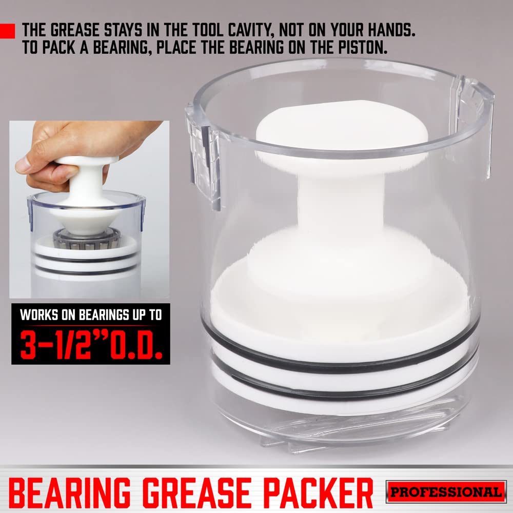 SEDY bearing mounted on piston demonstrating simple, one-person packing action