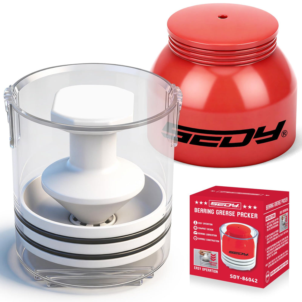 SEDY bearing packer front view showing compact portable design and easy storage