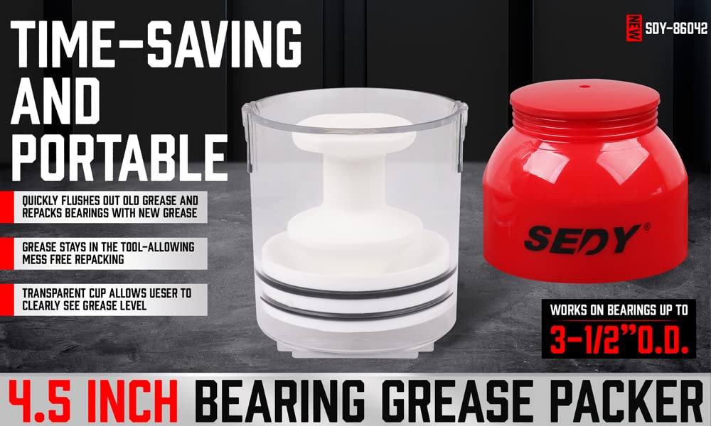 SEDY bearing packer used on a trailer hub showing fast field service capability