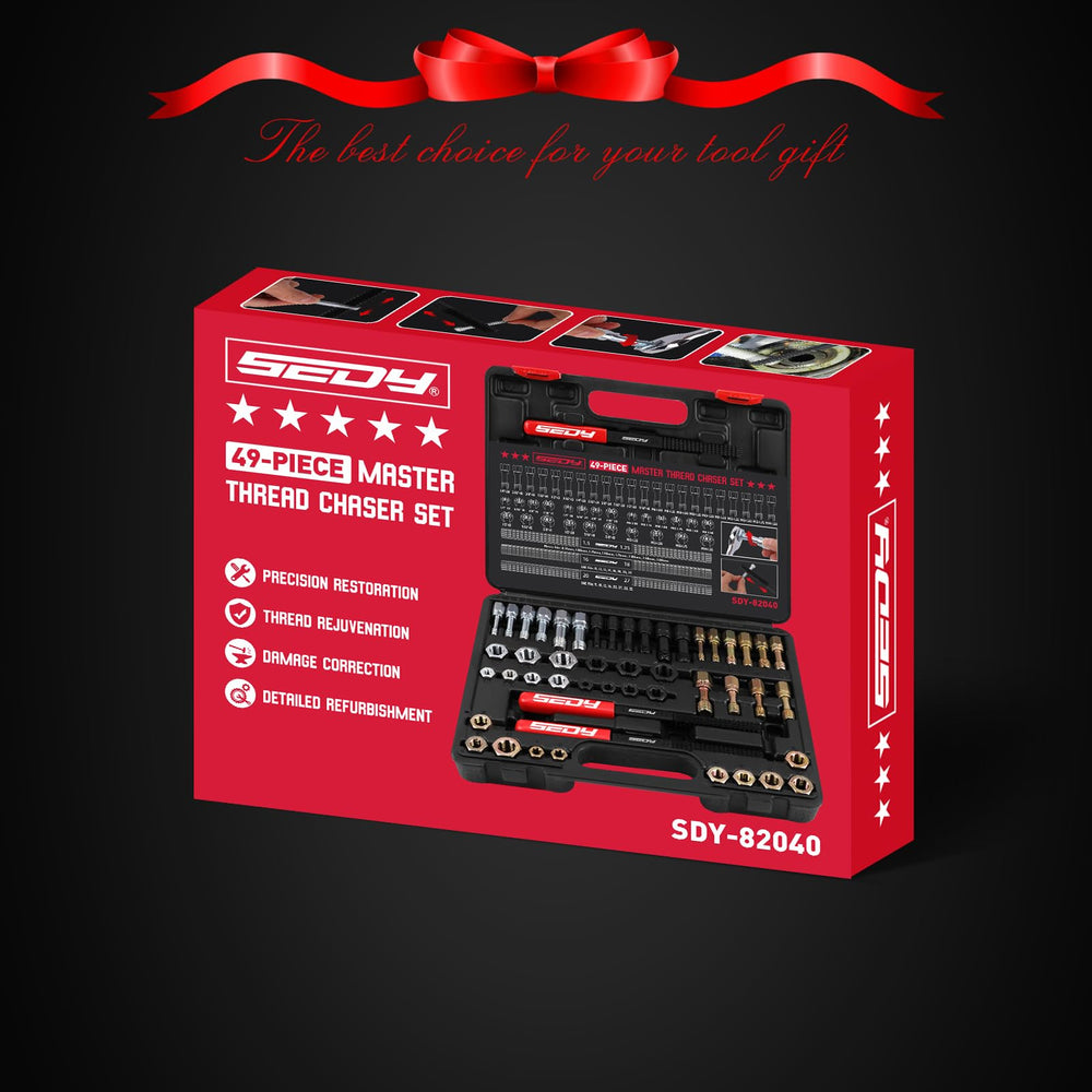 SEDY full 49-piece kit laid out on workbench for workshop readiness and speed