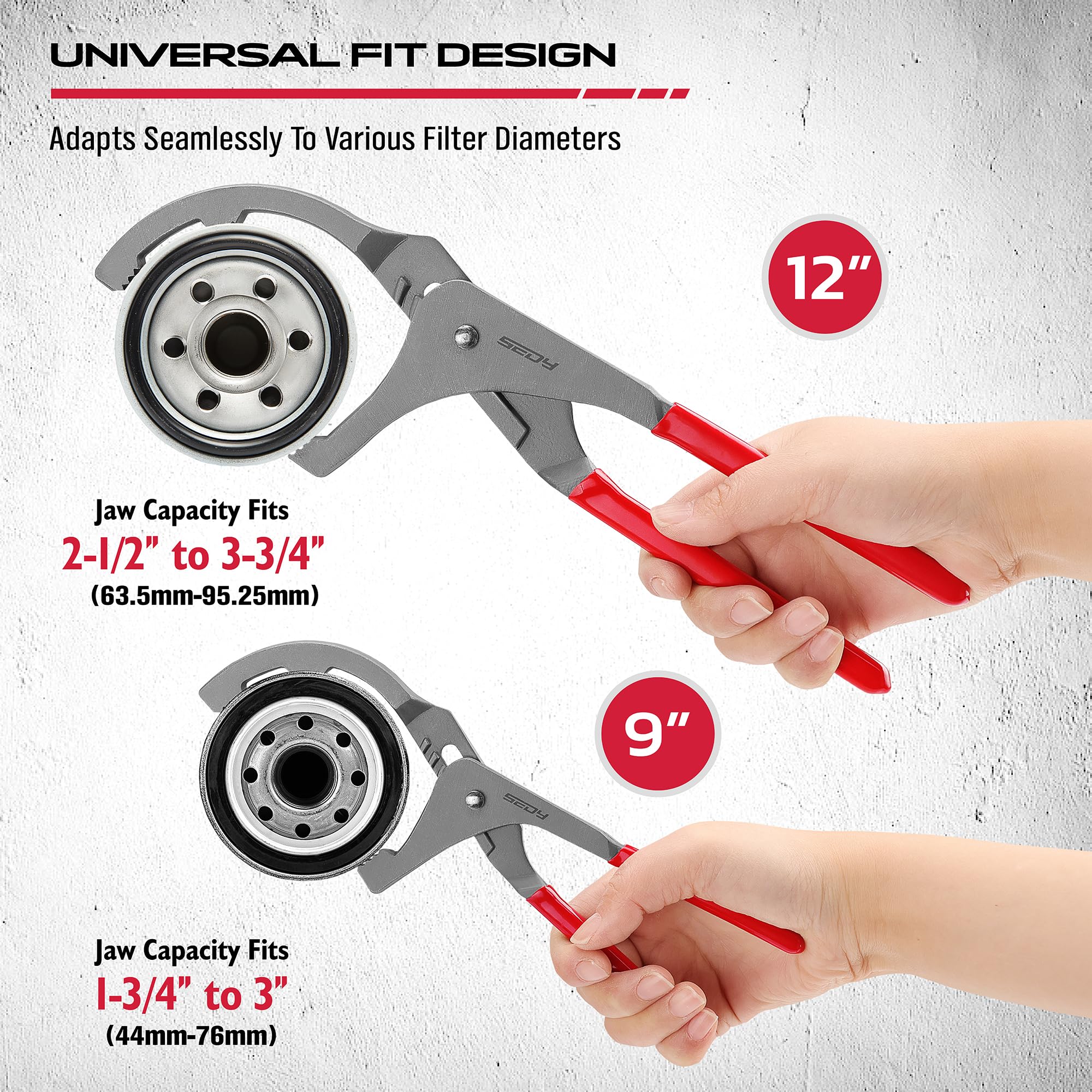 SEDY ergonomic bi-material grips offering comfort and reduced hand fatigue