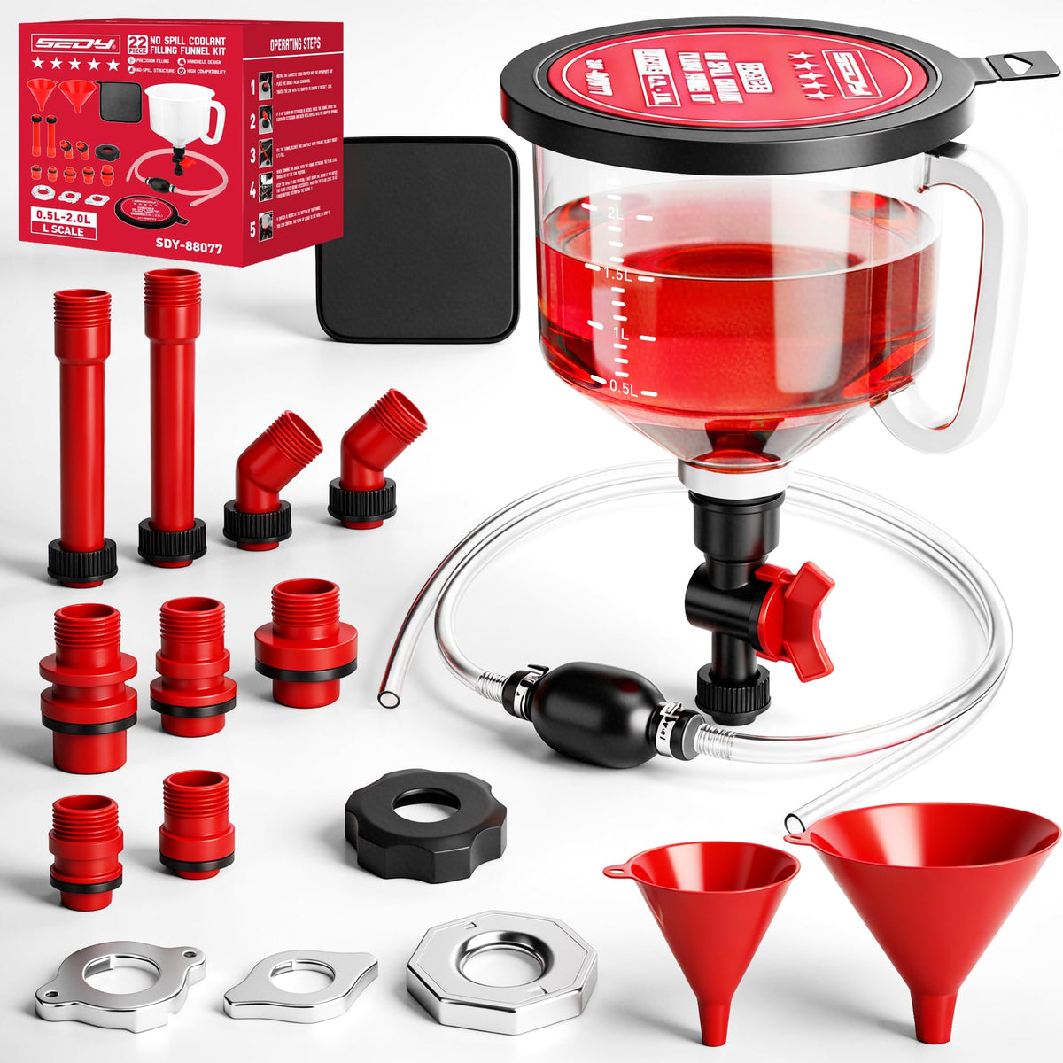 SEDY front packaging showing full 22-piece kit and clean organization benefits