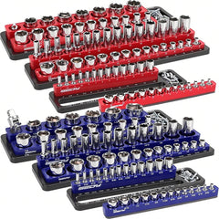 SEDY front view of six-piece magnetic socket tray, organized storage benefit
