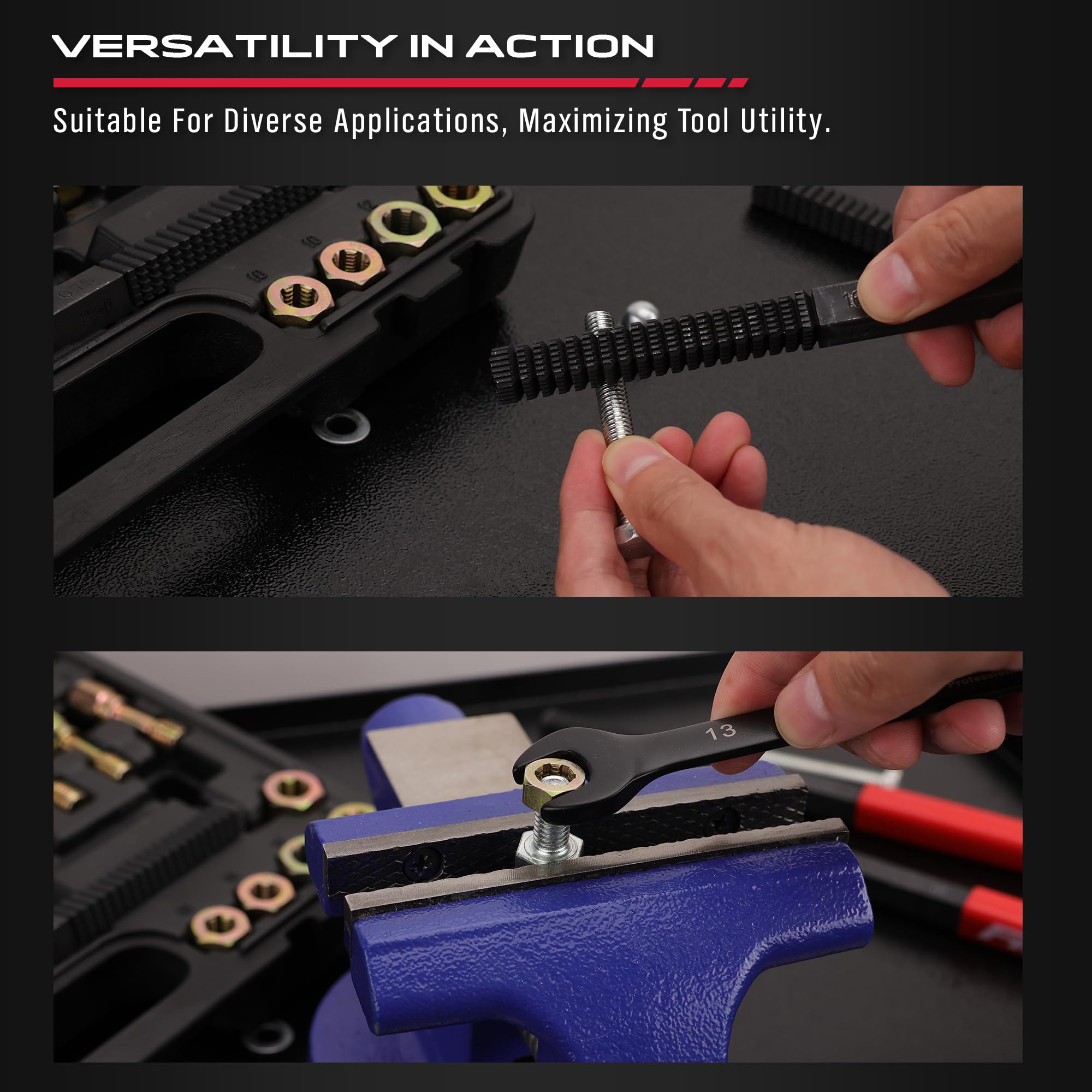 SEDY taps displayed with ruler to show scale and pitch variety for correct match