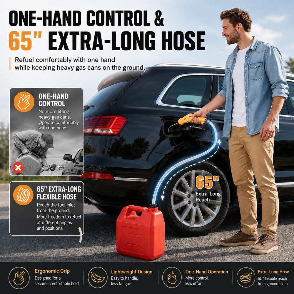 Seeossn long 65-inch hose connection demonstrating reach and flexible routing