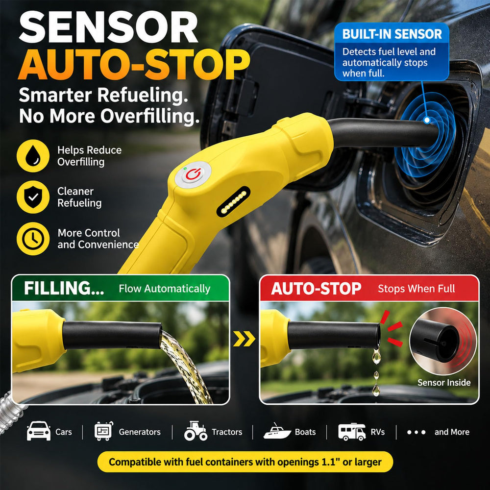 Seeossn nozzle sensor closeup preventing overfill and limiting fuel spills