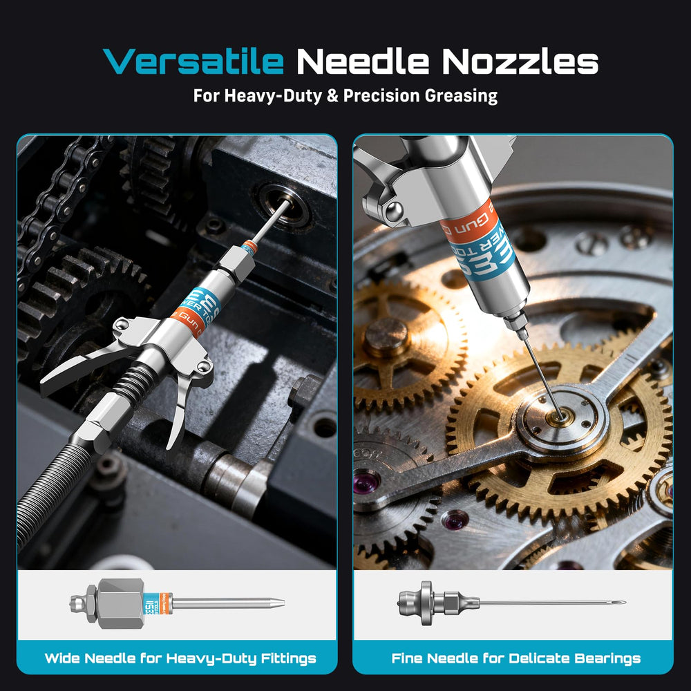 Seesii needle tips pair detail for precise controlled lubrication