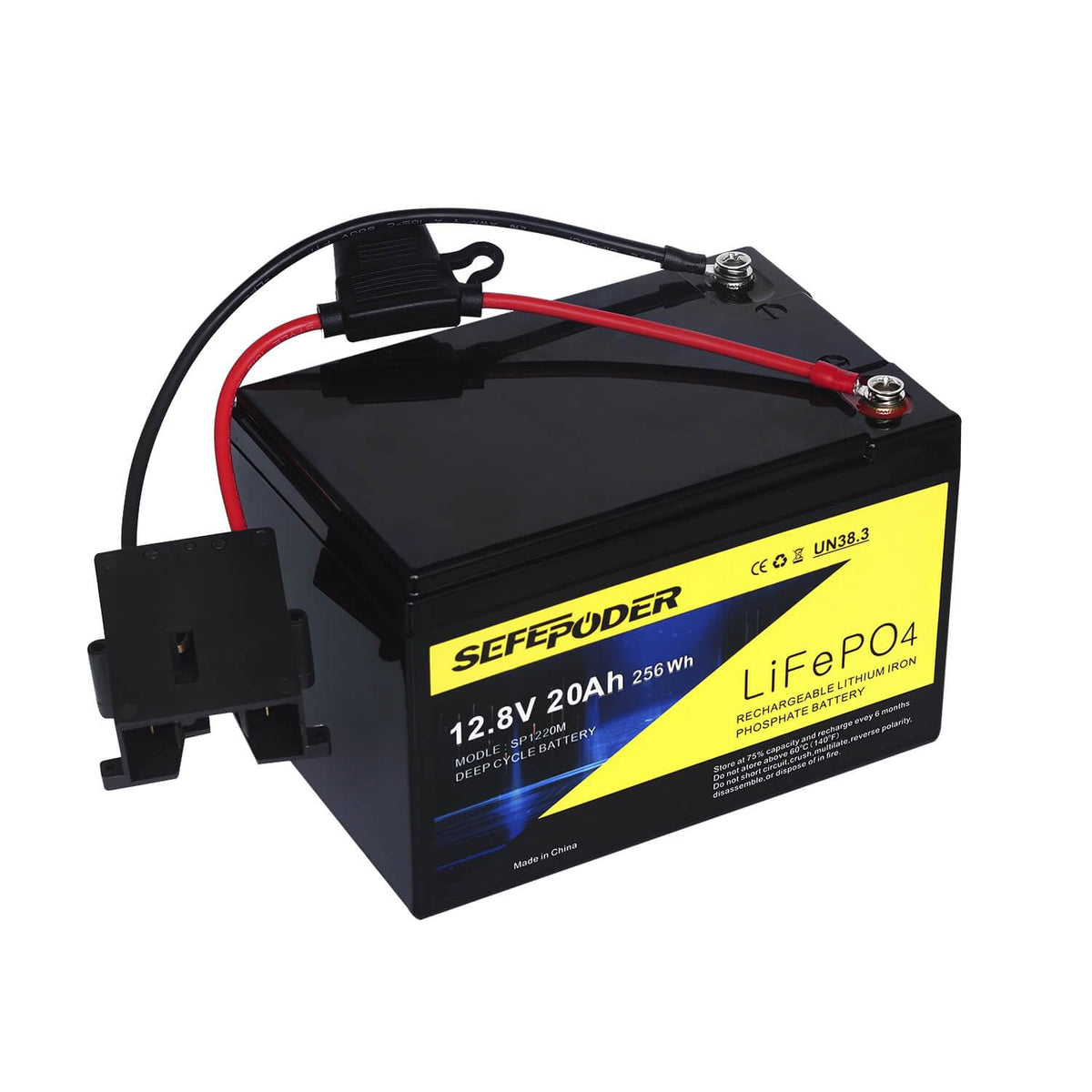 SEFEPODER front view of battery showing compact design and easy fit