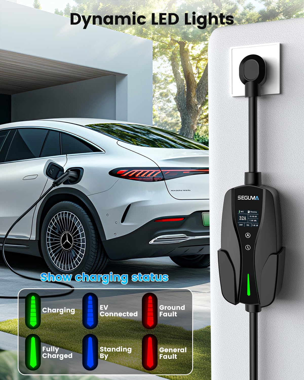 SEGUMA charging an SUV showing faster home charging convenience