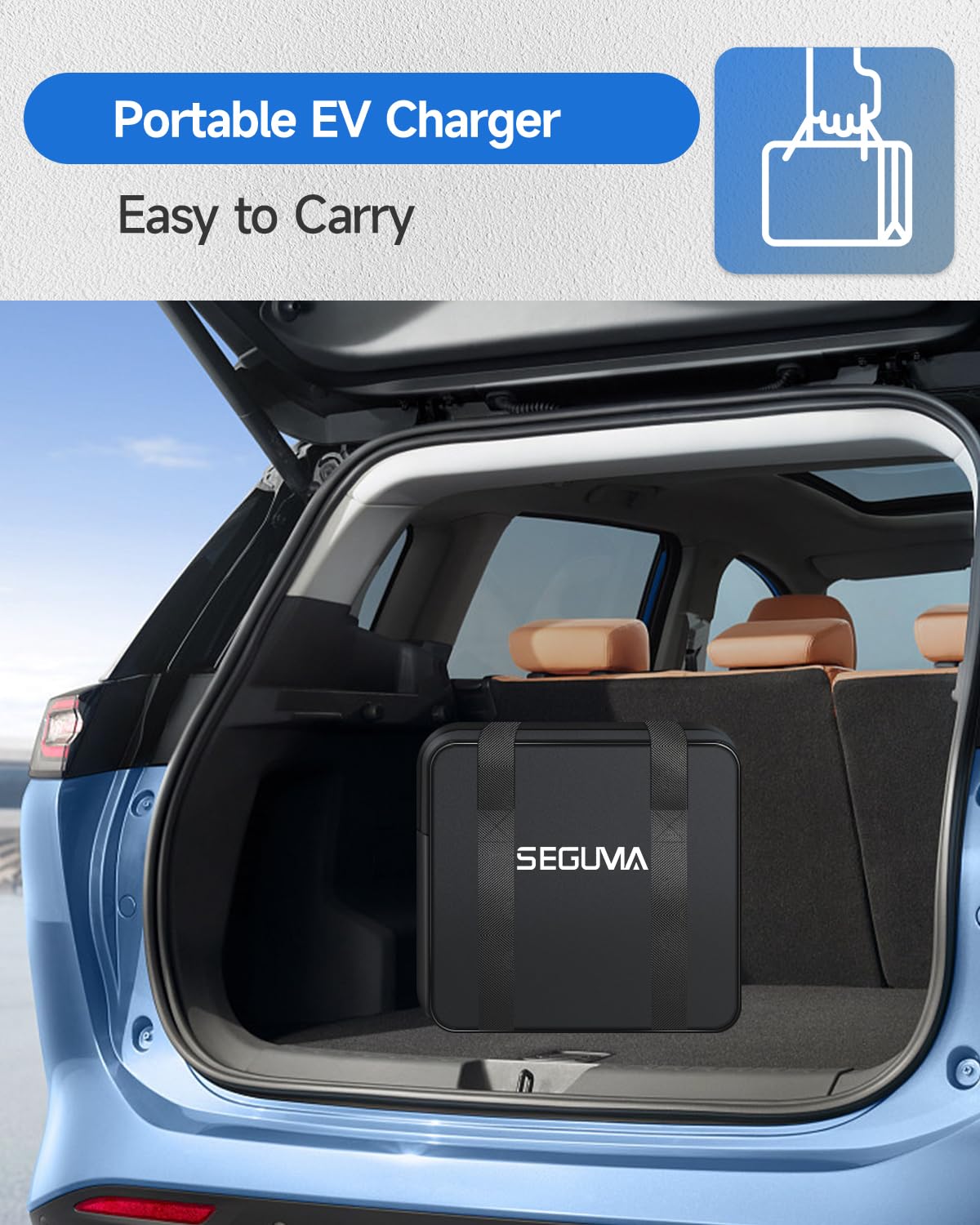 SEGUMA charging an EV in a driveway demonstrating reliable home charging