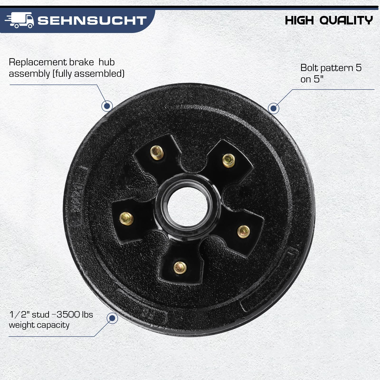 SEHNSUCHT right electric brake backing plate detail for reliable stopping performance