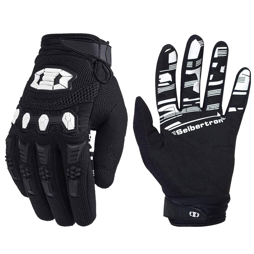 Seibertron front view of gloves showing sleek black design and fit