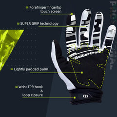 Seibertron gloves in use on mountain bike showing control and confidence benefit