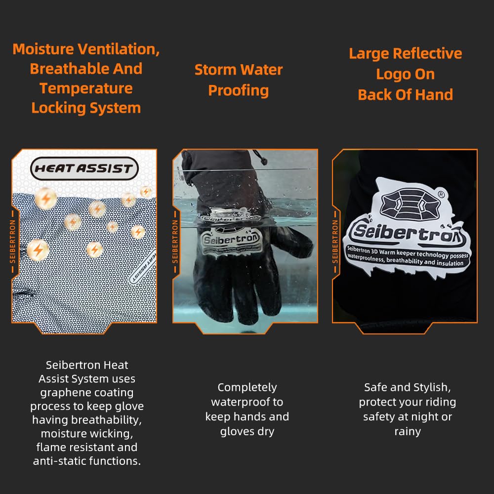 Seibertron size comparison showing labeled lengths for correct glove fit