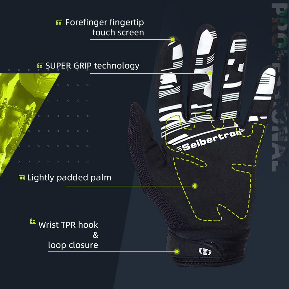 Seibertron glove beside hand ruler showing measurement for correct sizing