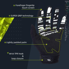 Seibertron glove beside hand ruler showing measurement for correct sizing