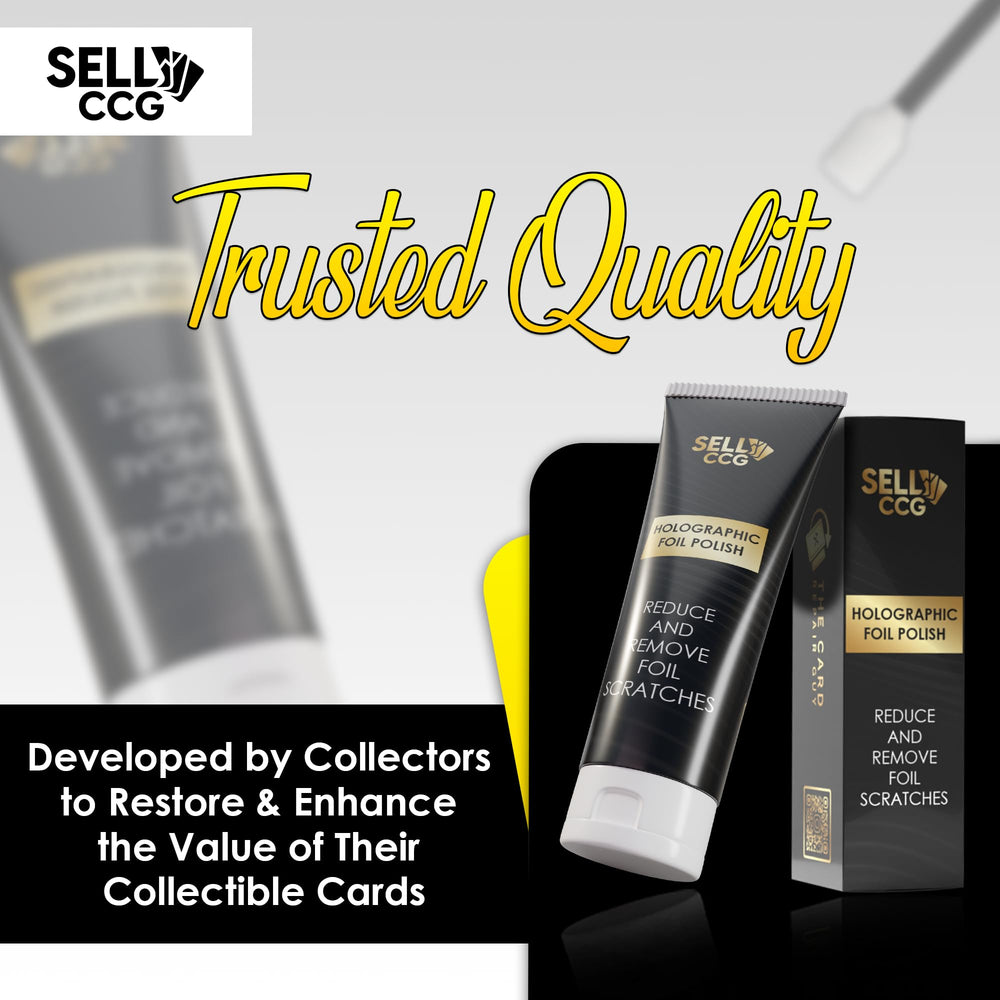 SellCCG lifestyle desk scene with polished graded cards ready for display
