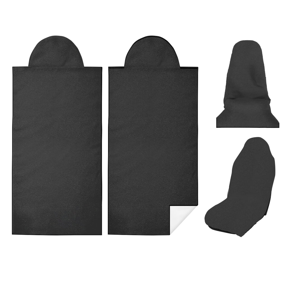 Semtomn front view of black seat towel cover showing full protection and neat look