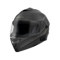 Sena OutForce front view showing matt black shell and full-face protection benefit