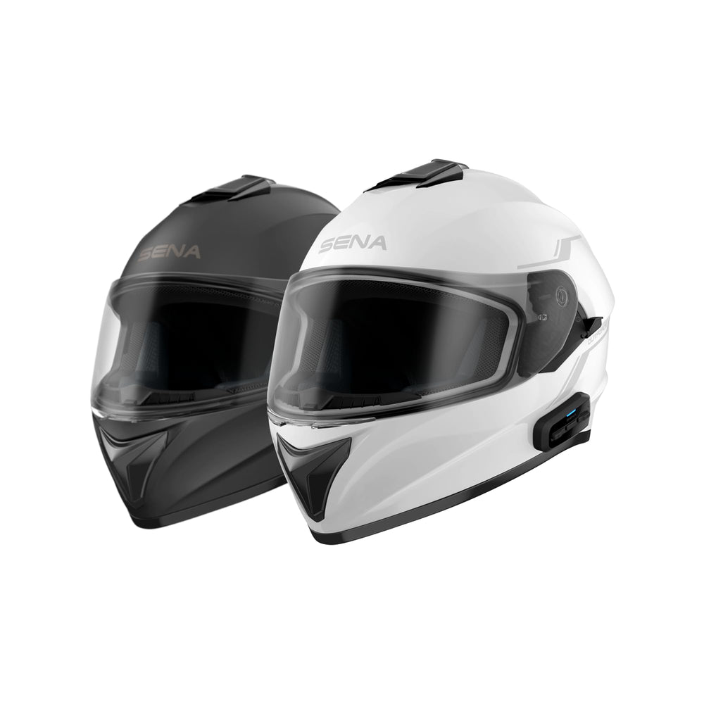 Sena OutForce lifestyle image on a rider illustrating hands-free communication benefit
