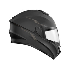 Sena OutForce retractable sun visor deployed reducing glare for safer riding