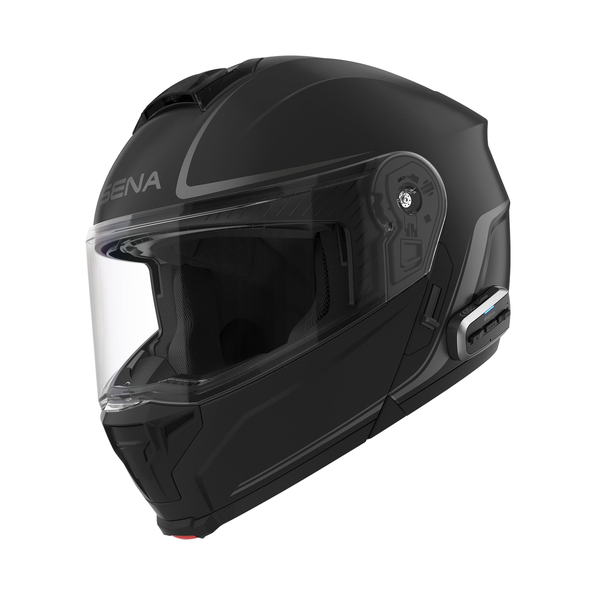 Sena OUTRUSH 2 front profile in matte black showing modular design and protection