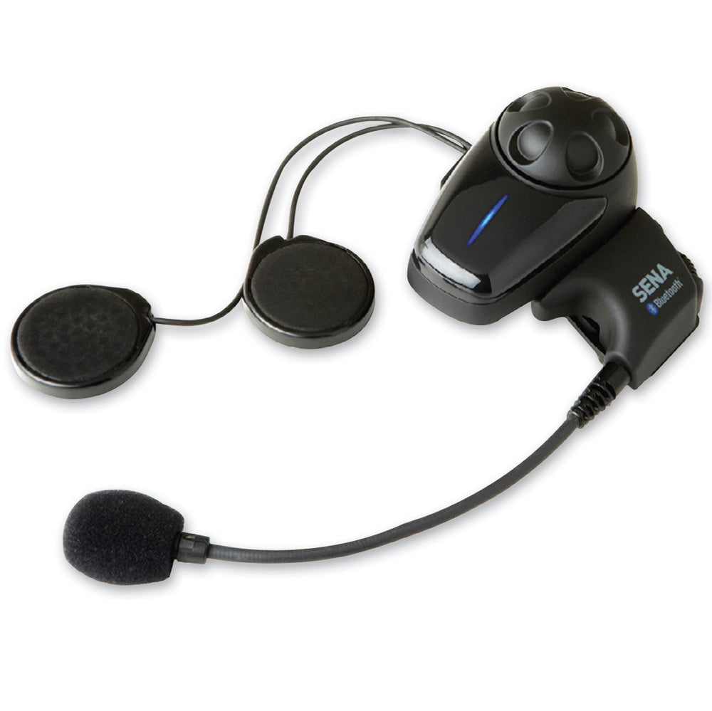 Sena SMH10 close-up of universal microphone kit highlighting clear voice pickup