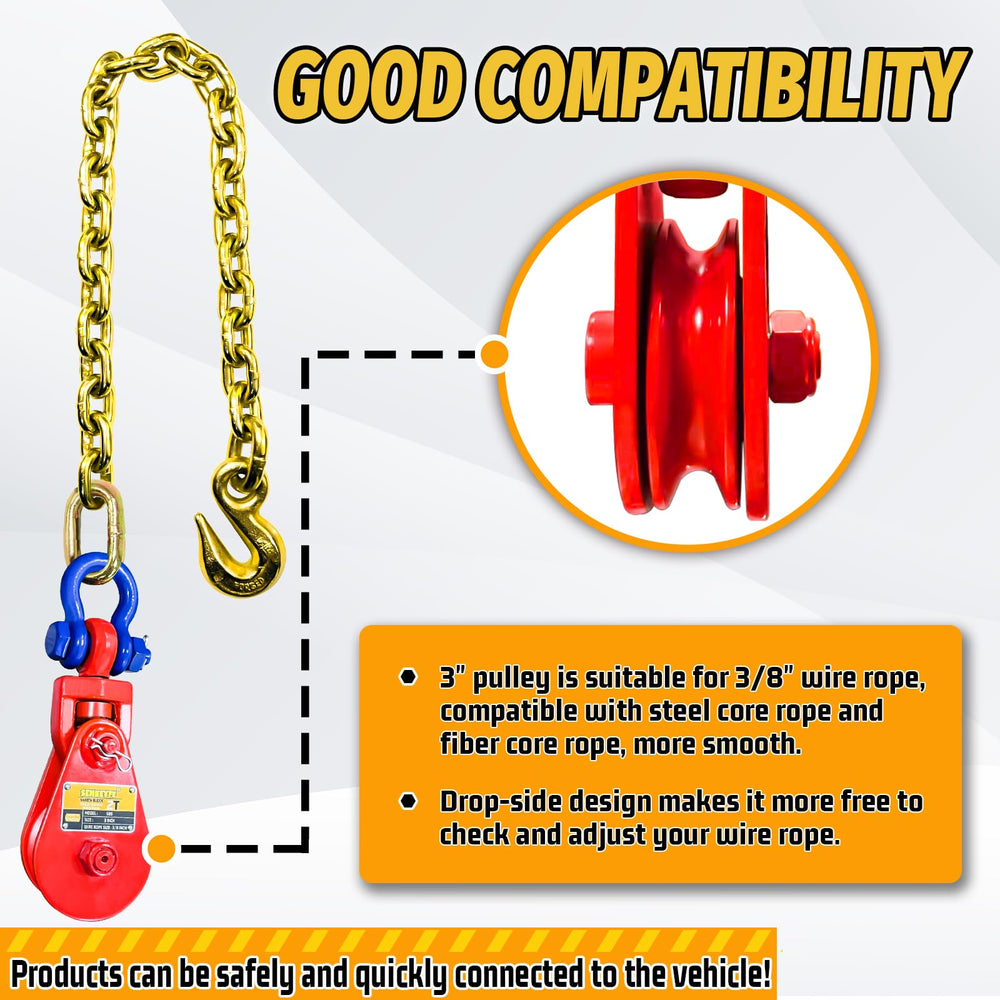 SENKEYFE drop-side open pulley for quick cable looping and faster rigging during recovery