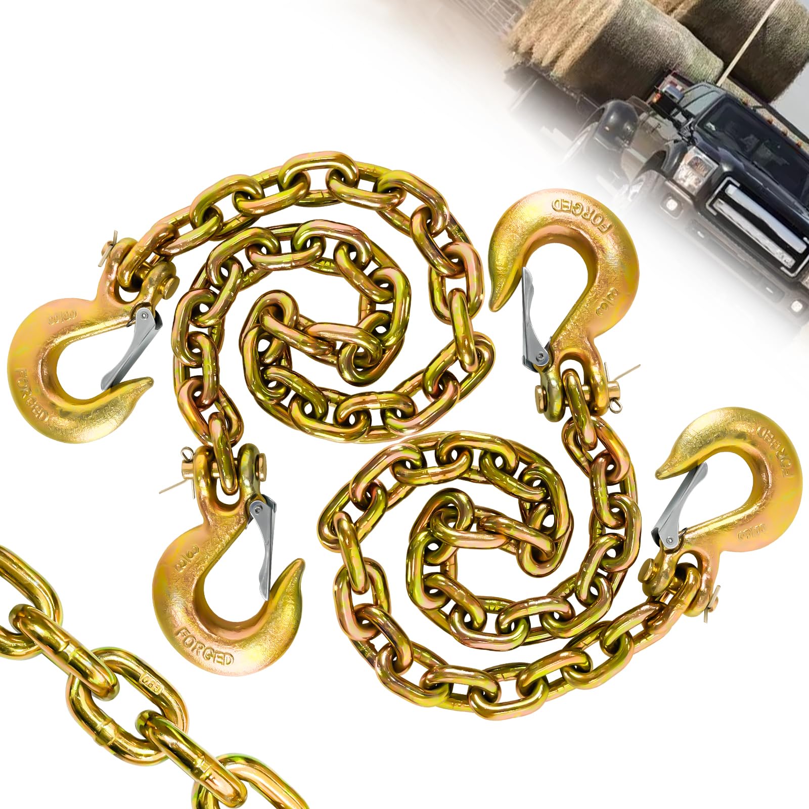 SENKEYFE front view of packaged G80 chains showing completeness and strength