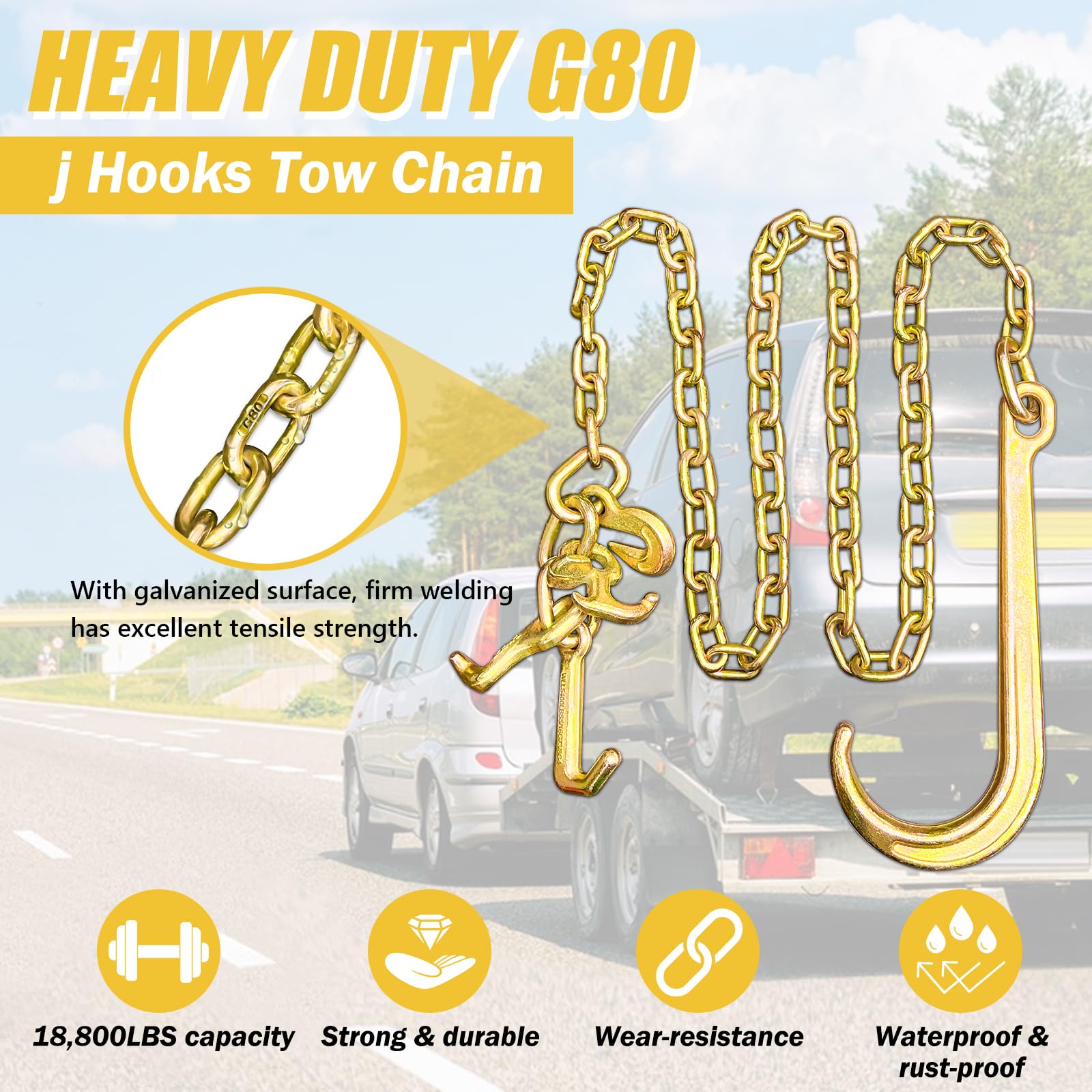 SENKEYFE grab hook engaged on chain highlighting quick length adjustment advantage