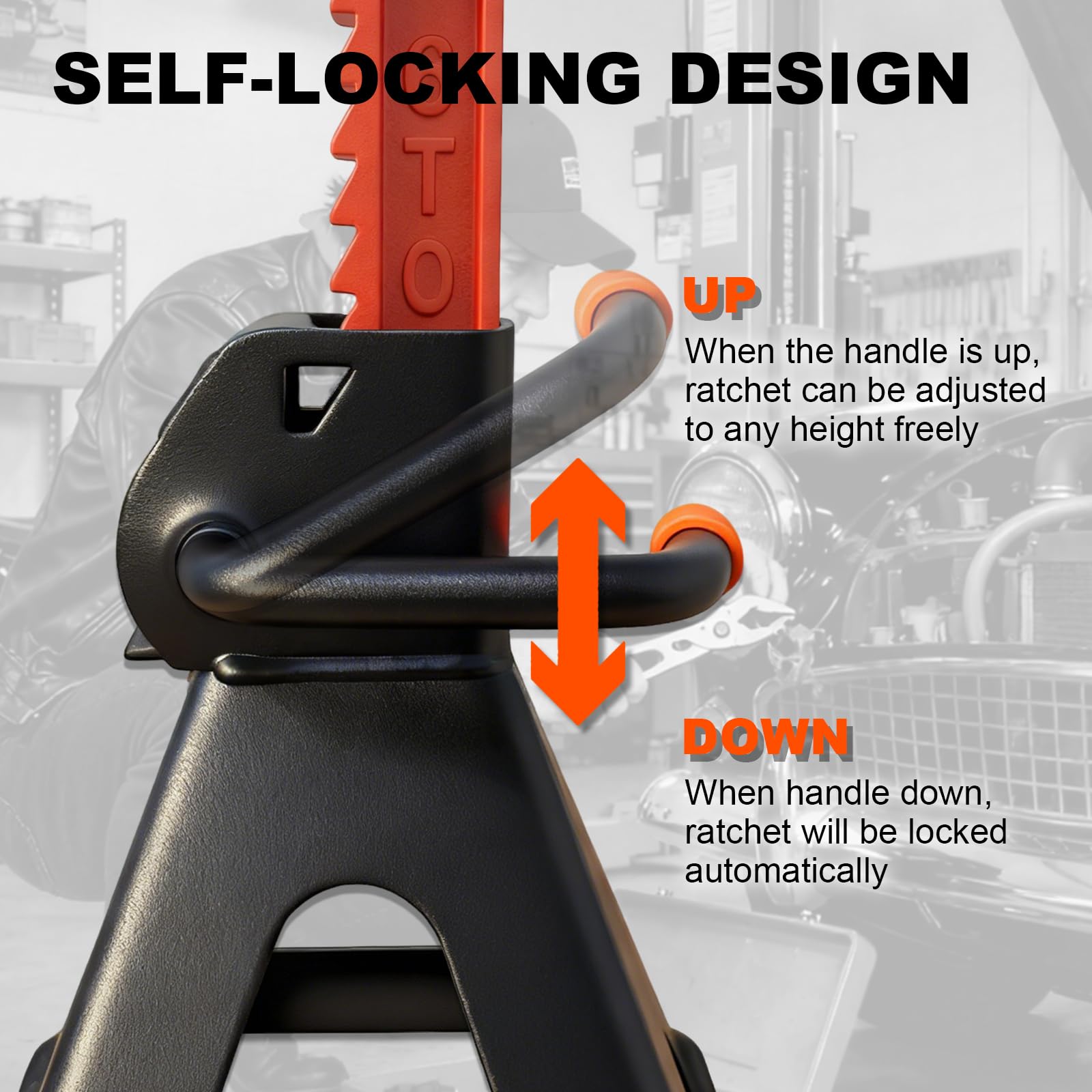 SENKEYFE jack stands in use under an SUV for secure maintenance