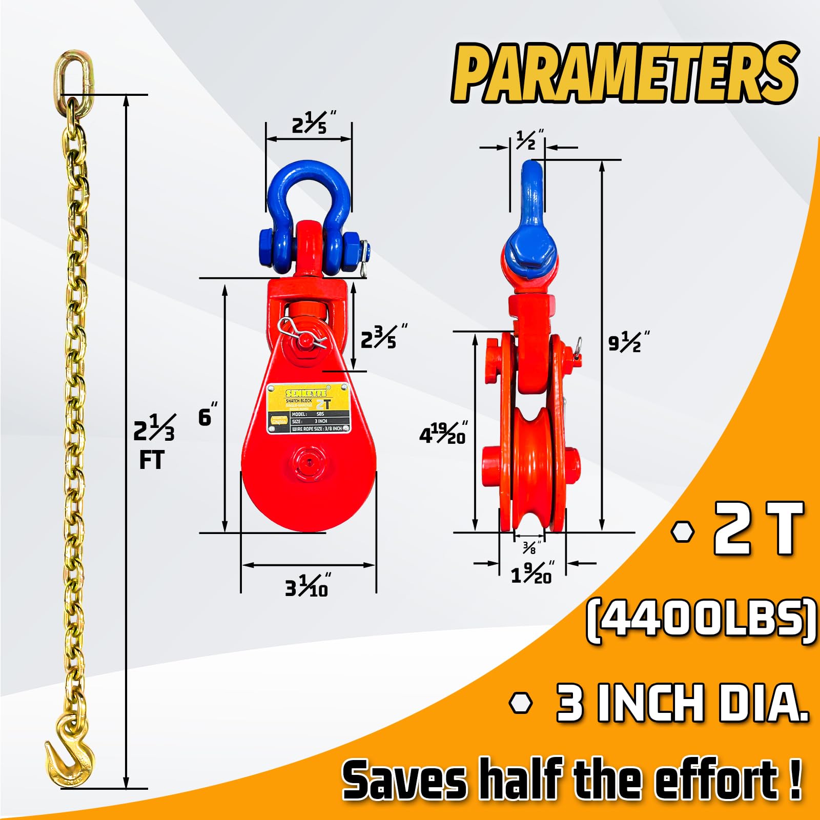 SENKEYFE scale comparison with 3/8" rope showing compatibility and correct rope fit